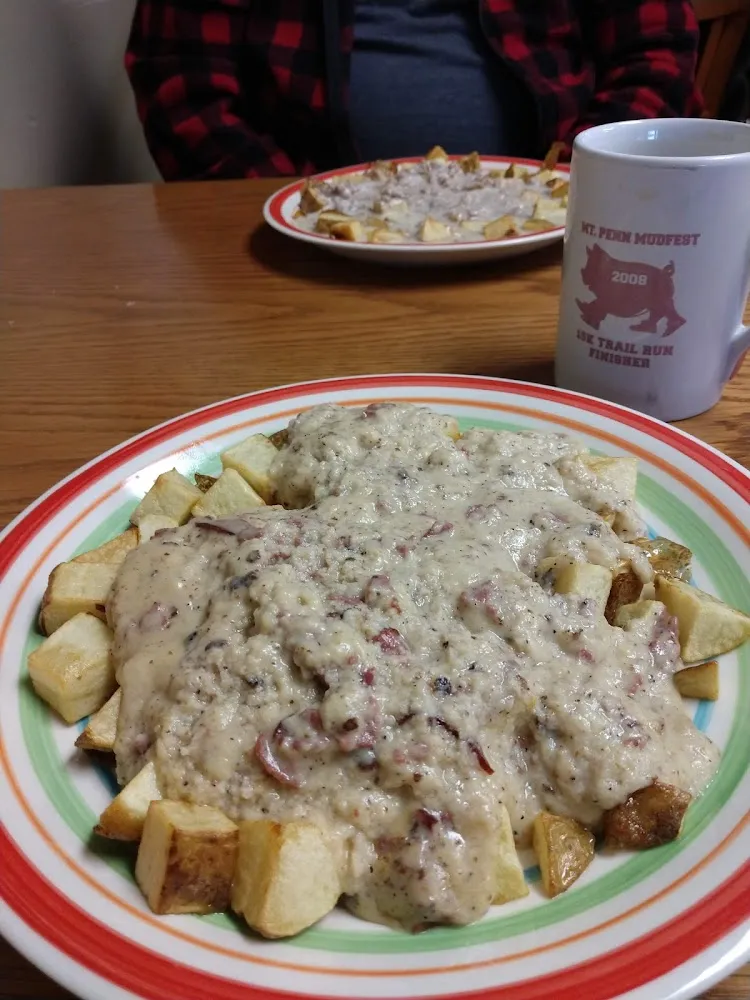 Creamed Chipped Beef over Home Fries